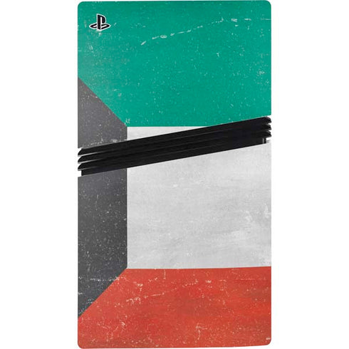 Kuwait Flag Distressed PS5 Pro Disk Console Skin
